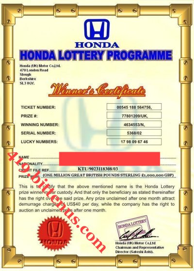 Honda lottery promotion #3