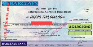 Barclays Bank Draft