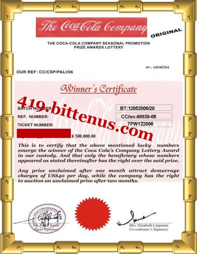 winners certificate