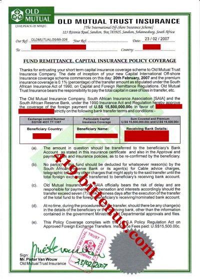 Fund Remittance Capital Insurance Policy Coverage