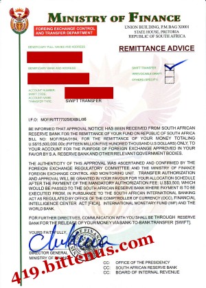 Remittance advice