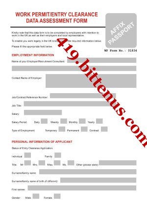 U K Work Permit Application Form_Page_1