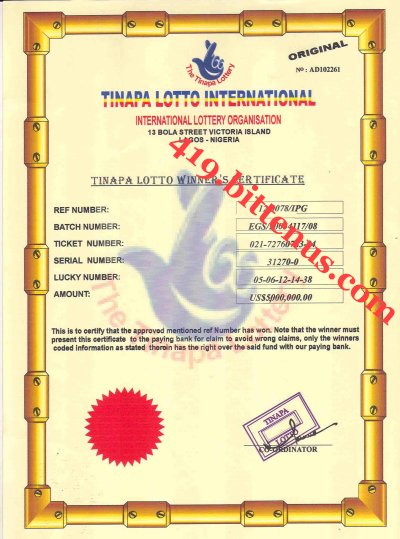 Tinapa.lotto.winning.certificate
