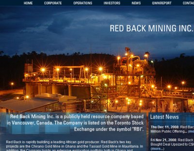 Red Back Mining website