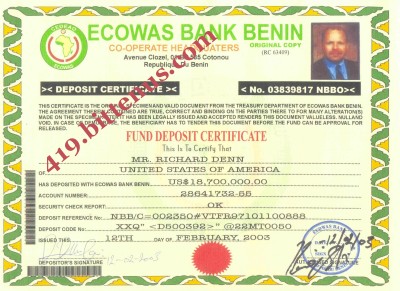 Fixed Deposit Certificate