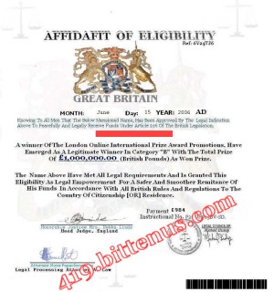Affidavit of Eligibility
