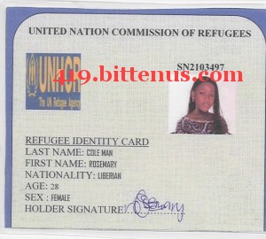 Identity Card of Rosemary Cole Man