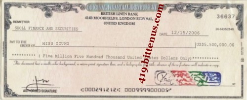 British Linen Bank, US$5,500,000 - 12/15/2006