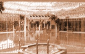 Swim lengths in the indoor heated pool at Hilton Birmingham Metropole hotel