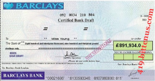 Barclays Bank PLC, £891,934
