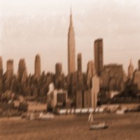 Photograph of New York skyline.